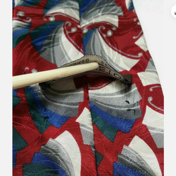 VIA VENETO Neck Tie 100% Silk Geometric Motif 0026E1M - Picture 8 of 9